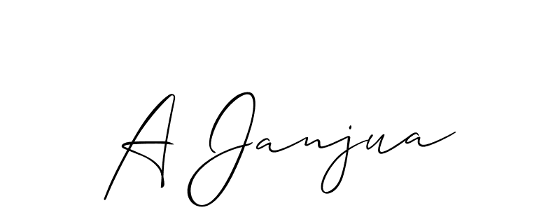 Use a signature maker to create a handwritten signature online. With this signature software, you can design (Allison_Script) your own signature for name A Janjua. A Janjua signature style 2 images and pictures png