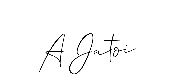 How to make A Jatoi name signature. Use Allison_Script style for creating short signs online. This is the latest handwritten sign. A Jatoi signature style 2 images and pictures png