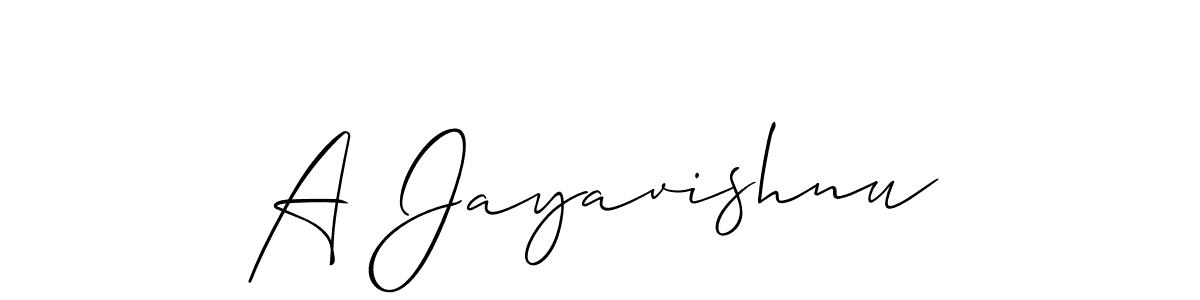 How to make A Jayavishnu signature? Allison_Script is a professional autograph style. Create handwritten signature for A Jayavishnu name. A Jayavishnu signature style 2 images and pictures png