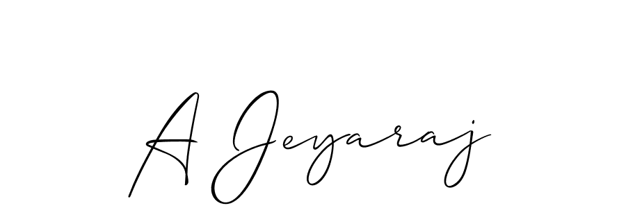 How to make A Jeyaraj name signature. Use Allison_Script style for creating short signs online. This is the latest handwritten sign. A Jeyaraj signature style 2 images and pictures png