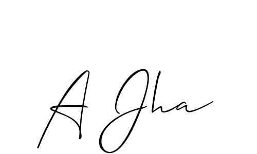 Design your own signature with our free online signature maker. With this signature software, you can create a handwritten (Allison_Script) signature for name A Jha. A Jha signature style 2 images and pictures png