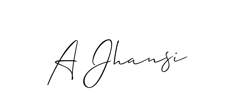 Design your own signature with our free online signature maker. With this signature software, you can create a handwritten (Allison_Script) signature for name A Jhansi. A Jhansi signature style 2 images and pictures png