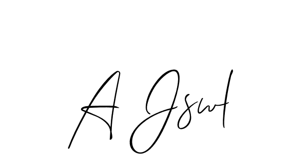 How to Draw A Jswl signature style? Allison_Script is a latest design signature styles for name A Jswl. A Jswl signature style 2 images and pictures png