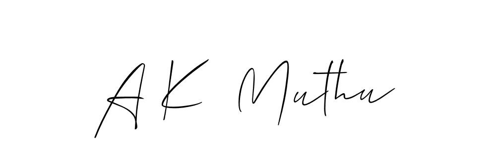 How to make A K  Muthu name signature. Use Allison_Script style for creating short signs online. This is the latest handwritten sign. A K  Muthu signature style 2 images and pictures png