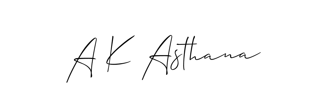 Allison_Script is a professional signature style that is perfect for those who want to add a touch of class to their signature. It is also a great choice for those who want to make their signature more unique. Get A K Asthana name to fancy signature for free. A K Asthana signature style 2 images and pictures png