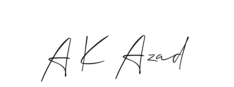 Also You can easily find your signature by using the search form. We will create A K Azad name handwritten signature images for you free of cost using Allison_Script sign style. A K Azad signature style 2 images and pictures png