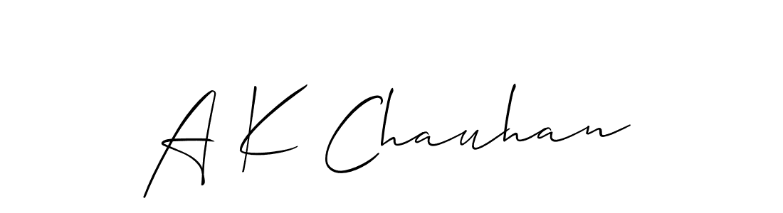 You should practise on your own different ways (Allison_Script) to write your name (A K Chauhan) in signature. don't let someone else do it for you. A K Chauhan signature style 2 images and pictures png