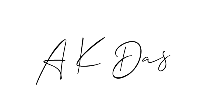 if you are searching for the best signature style for your name A K Das. so please give up your signature search. here we have designed multiple signature styles  using Allison_Script. A K Das signature style 2 images and pictures png
