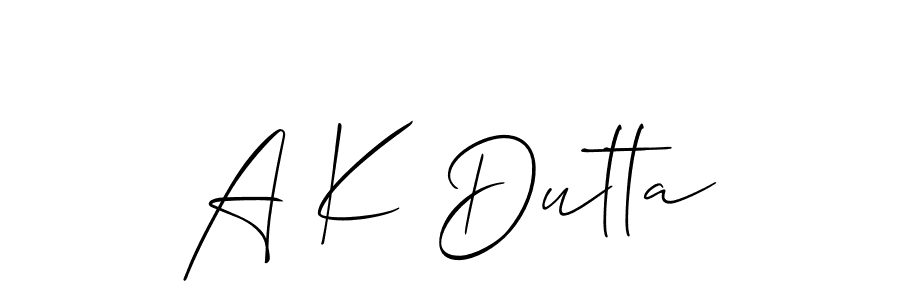 How to make A K Dutta name signature. Use Allison_Script style for creating short signs online. This is the latest handwritten sign. A K Dutta signature style 2 images and pictures png
