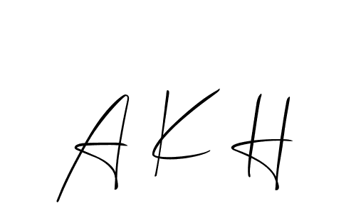 Also You can easily find your signature by using the search form. We will create A K H name handwritten signature images for you free of cost using Allison_Script sign style. A K H signature style 2 images and pictures png