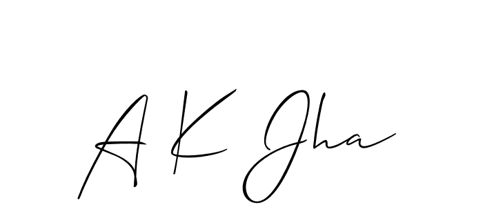 Also we have A K Jha name is the best signature style. Create professional handwritten signature collection using Allison_Script autograph style. A K Jha signature style 2 images and pictures png