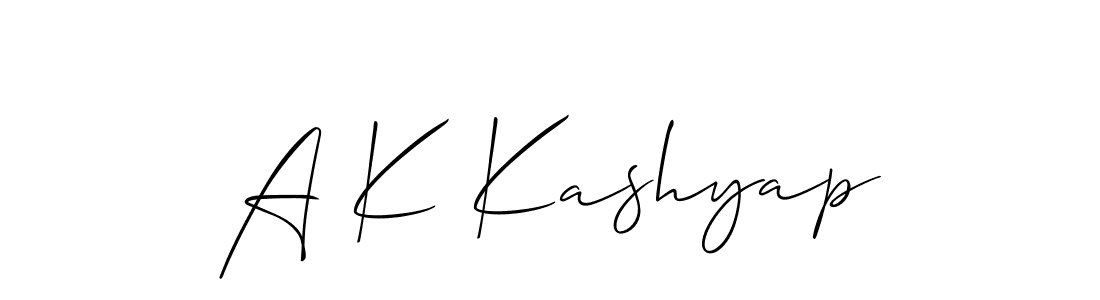 Create a beautiful signature design for name A K Kashyap. With this signature (Allison_Script) fonts, you can make a handwritten signature for free. A K Kashyap signature style 2 images and pictures png