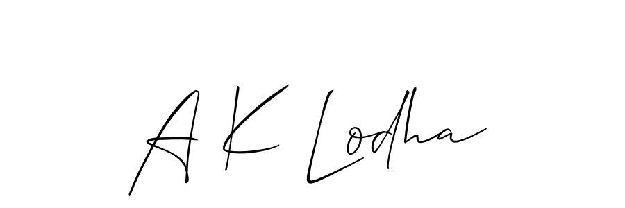 Similarly Allison_Script is the best handwritten signature design. Signature creator online .You can use it as an online autograph creator for name A K Lodha. A K Lodha signature style 2 images and pictures png