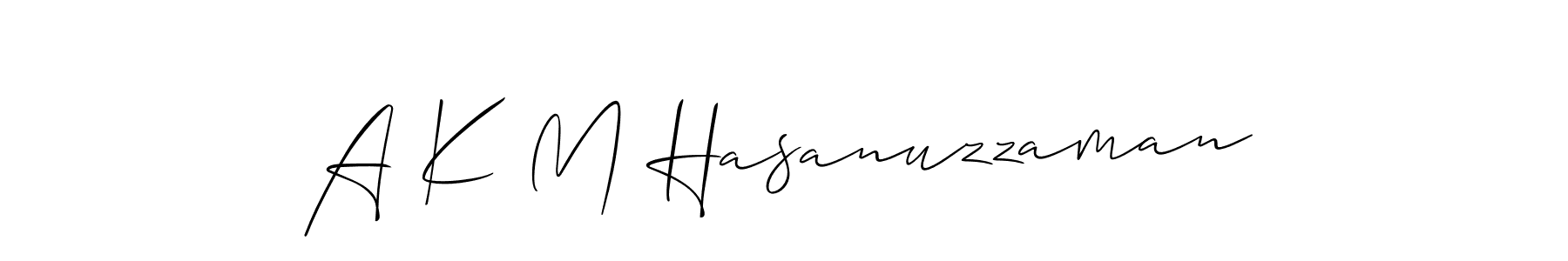 Create a beautiful signature design for name A K M Hasanuzzaman. With this signature (Allison_Script) fonts, you can make a handwritten signature for free. A K M Hasanuzzaman signature style 2 images and pictures png