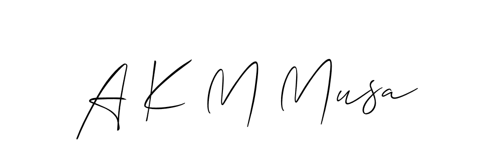 Create a beautiful signature design for name A K M Musa. With this signature (Allison_Script) fonts, you can make a handwritten signature for free. A K M Musa signature style 2 images and pictures png