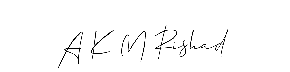 Use a signature maker to create a handwritten signature online. With this signature software, you can design (Allison_Script) your own signature for name A K M Rishad. A K M Rishad signature style 2 images and pictures png