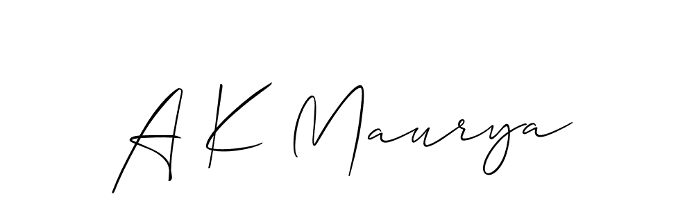 Design your own signature with our free online signature maker. With this signature software, you can create a handwritten (Allison_Script) signature for name A K Maurya. A K Maurya signature style 2 images and pictures png