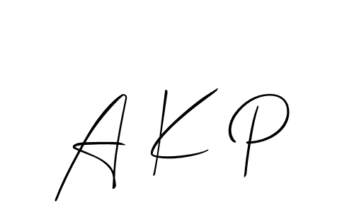 Similarly Allison_Script is the best handwritten signature design. Signature creator online .You can use it as an online autograph creator for name A K P. A K P signature style 2 images and pictures png