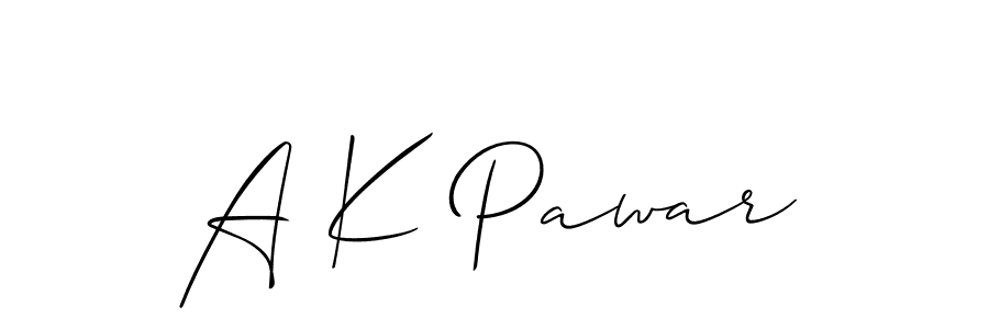 Use a signature maker to create a handwritten signature online. With this signature software, you can design (Allison_Script) your own signature for name A K Pawar. A K Pawar signature style 2 images and pictures png
