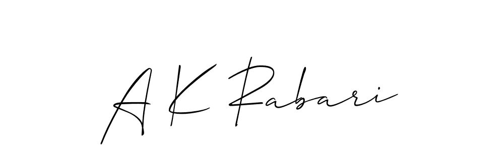 Create a beautiful signature design for name A K Rabari. With this signature (Allison_Script) fonts, you can make a handwritten signature for free. A K Rabari signature style 2 images and pictures png