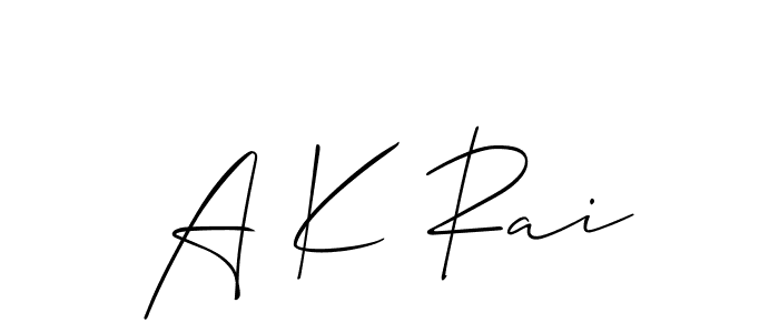 How to Draw A K Rai signature style? Allison_Script is a latest design signature styles for name A K Rai. A K Rai signature style 2 images and pictures png