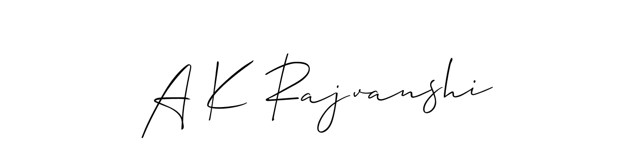 Create a beautiful signature design for name A K Rajvanshi. With this signature (Allison_Script) fonts, you can make a handwritten signature for free. A K Rajvanshi signature style 2 images and pictures png