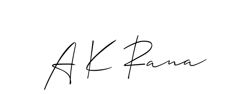 Also You can easily find your signature by using the search form. We will create A K Rana name handwritten signature images for you free of cost using Allison_Script sign style. A K Rana signature style 2 images and pictures png