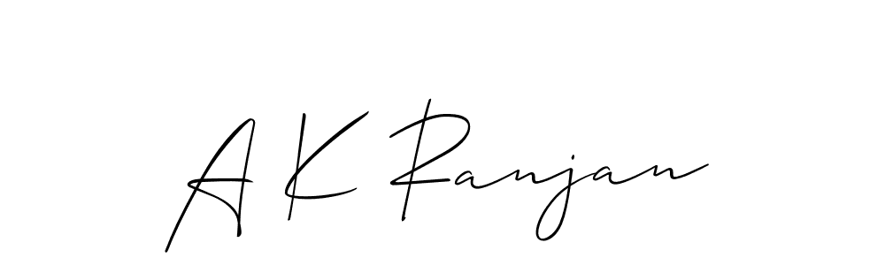 How to make A K Ranjan signature? Allison_Script is a professional autograph style. Create handwritten signature for A K Ranjan name. A K Ranjan signature style 2 images and pictures png