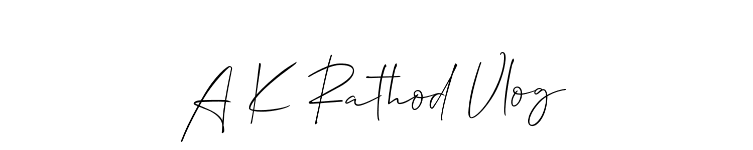 Similarly Allison_Script is the best handwritten signature design. Signature creator online .You can use it as an online autograph creator for name A K Rathod Vlog. A K Rathod Vlog signature style 2 images and pictures png