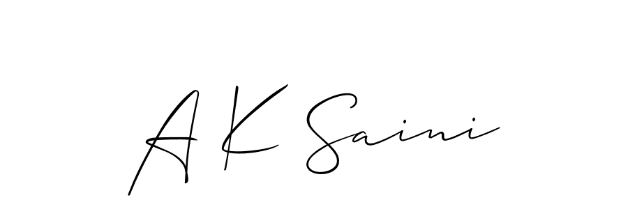 How to Draw A K Saini signature style? Allison_Script is a latest design signature styles for name A K Saini. A K Saini signature style 2 images and pictures png