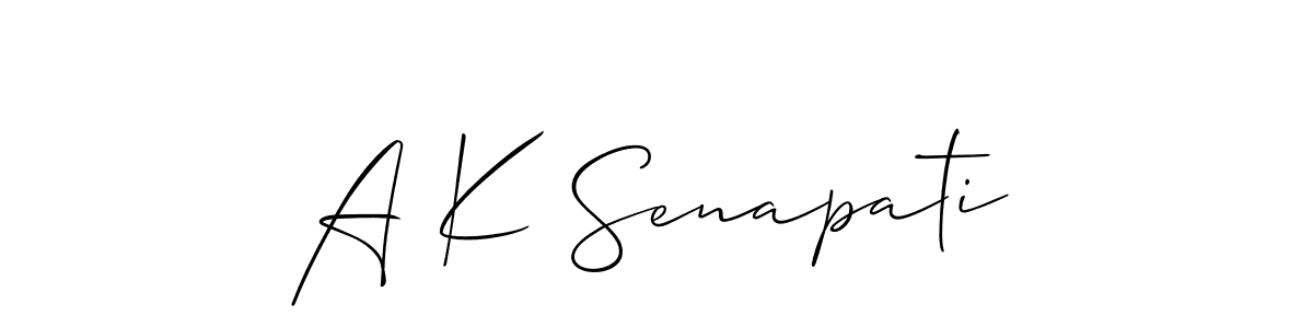 How to make A K Senapati name signature. Use Allison_Script style for creating short signs online. This is the latest handwritten sign. A K Senapati signature style 2 images and pictures png