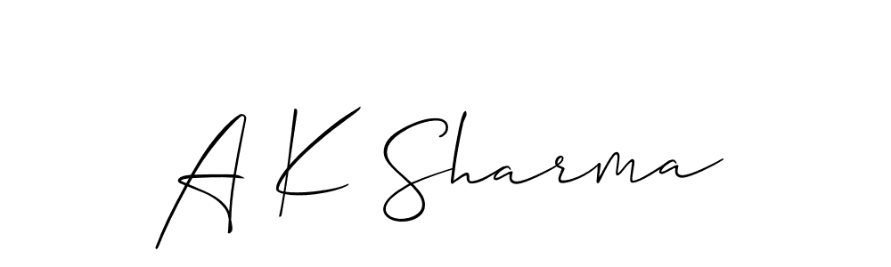 How to make A K Sharma name signature. Use Allison_Script style for creating short signs online. This is the latest handwritten sign. A K Sharma signature style 2 images and pictures png