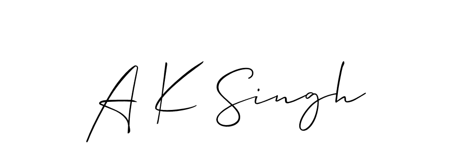 Create a beautiful signature design for name A K Singh. With this signature (Allison_Script) fonts, you can make a handwritten signature for free. A K Singh signature style 2 images and pictures png