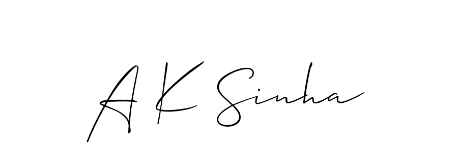 Design your own signature with our free online signature maker. With this signature software, you can create a handwritten (Allison_Script) signature for name A K Sinha. A K Sinha signature style 2 images and pictures png