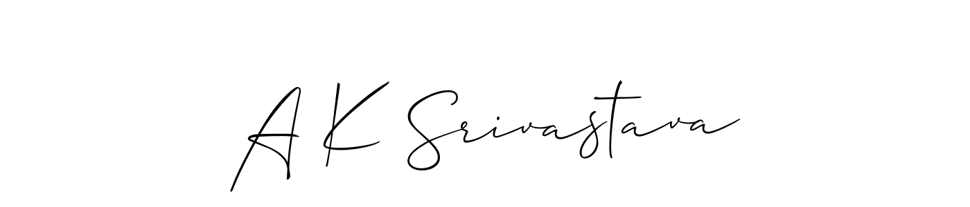 Make a beautiful signature design for name A K Srivastava. With this signature (Allison_Script) style, you can create a handwritten signature for free. A K Srivastava signature style 2 images and pictures png