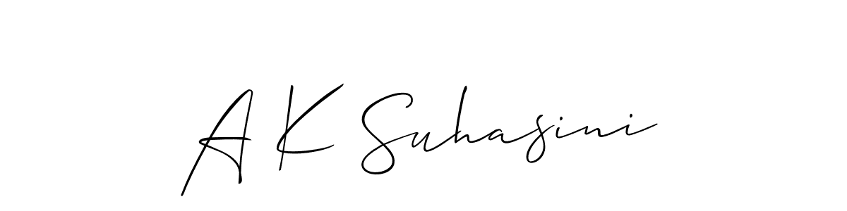 How to make A K Suhasini signature? Allison_Script is a professional autograph style. Create handwritten signature for A K Suhasini name. A K Suhasini signature style 2 images and pictures png