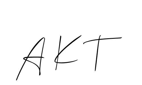 Use a signature maker to create a handwritten signature online. With this signature software, you can design (Allison_Script) your own signature for name A K T. A K T signature style 2 images and pictures png