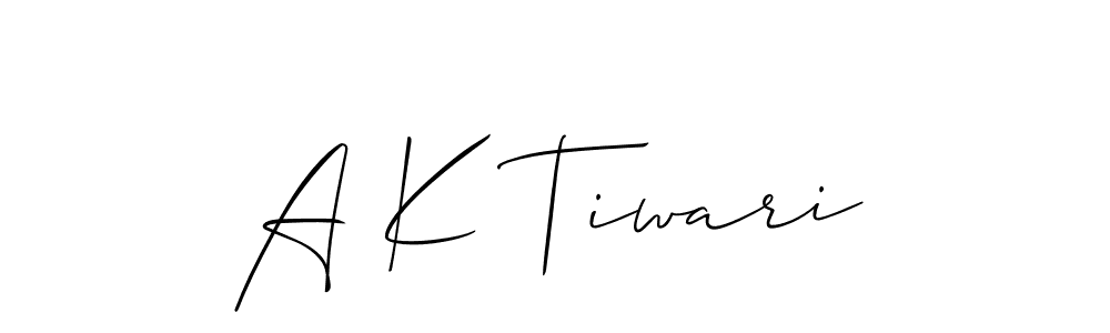 You should practise on your own different ways (Allison_Script) to write your name (A K Tiwari) in signature. don't let someone else do it for you. A K Tiwari signature style 2 images and pictures png