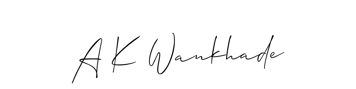 Make a beautiful signature design for name A K Wankhade. With this signature (Allison_Script) style, you can create a handwritten signature for free. A K Wankhade signature style 2 images and pictures png