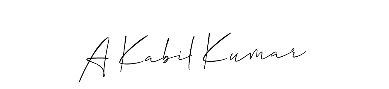 if you are searching for the best signature style for your name A Kabil Kumar. so please give up your signature search. here we have designed multiple signature styles  using Allison_Script. A Kabil Kumar signature style 2 images and pictures png