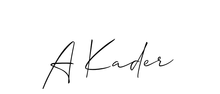 Create a beautiful signature design for name A Kader. With this signature (Allison_Script) fonts, you can make a handwritten signature for free. A Kader signature style 2 images and pictures png