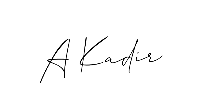 Also You can easily find your signature by using the search form. We will create A Kadir name handwritten signature images for you free of cost using Allison_Script sign style. A Kadir signature style 2 images and pictures png