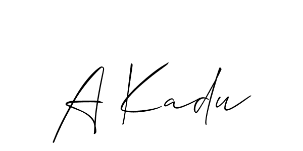 Use a signature maker to create a handwritten signature online. With this signature software, you can design (Allison_Script) your own signature for name A Kadu. A Kadu signature style 2 images and pictures png