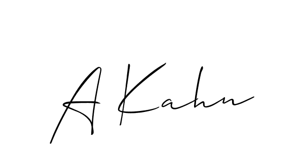 Create a beautiful signature design for name A Kahn. With this signature (Allison_Script) fonts, you can make a handwritten signature for free. A Kahn signature style 2 images and pictures png