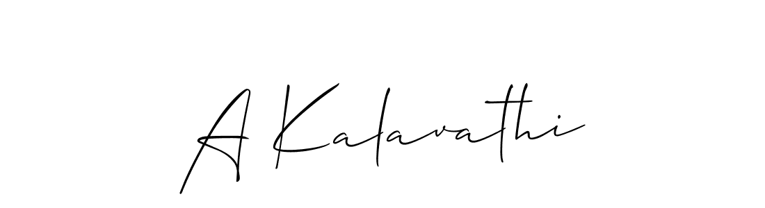How to make A Kalavathi signature? Allison_Script is a professional autograph style. Create handwritten signature for A Kalavathi name. A Kalavathi signature style 2 images and pictures png