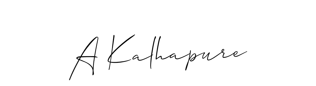 Allison_Script is a professional signature style that is perfect for those who want to add a touch of class to their signature. It is also a great choice for those who want to make their signature more unique. Get A Kalhapure name to fancy signature for free. A Kalhapure signature style 2 images and pictures png