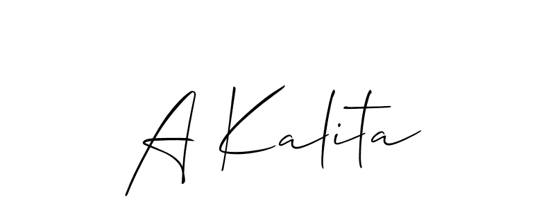 Use a signature maker to create a handwritten signature online. With this signature software, you can design (Allison_Script) your own signature for name A Kalita. A Kalita signature style 2 images and pictures png