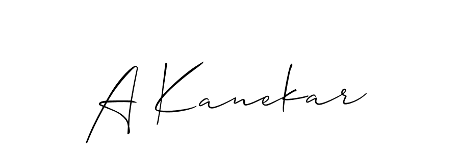 How to Draw A Kanekar signature style? Allison_Script is a latest design signature styles for name A Kanekar. A Kanekar signature style 2 images and pictures png
