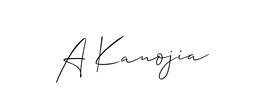 It looks lik you need a new signature style for name A Kanojia. Design unique handwritten (Allison_Script) signature with our free signature maker in just a few clicks. A Kanojia signature style 2 images and pictures png