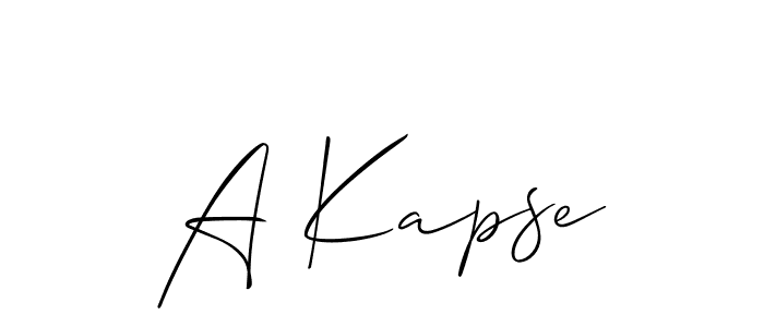 if you are searching for the best signature style for your name A Kapse. so please give up your signature search. here we have designed multiple signature styles  using Allison_Script. A Kapse signature style 2 images and pictures png
